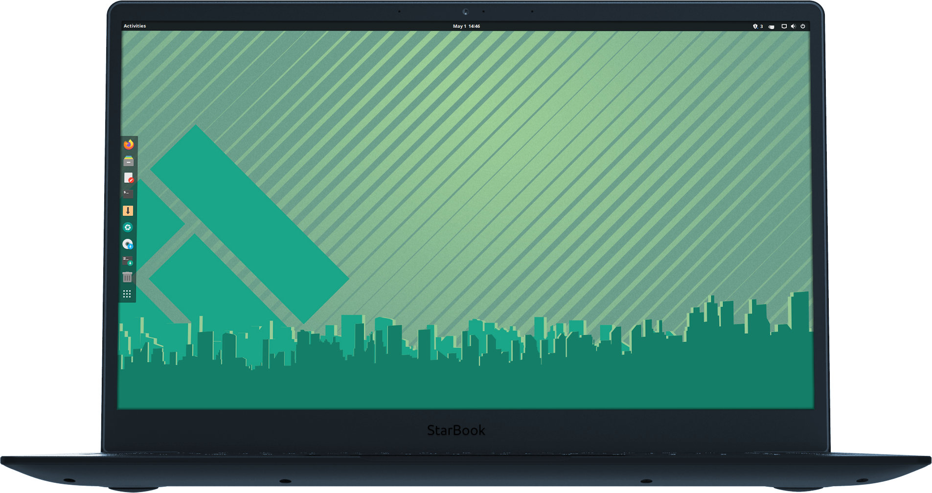 Laptop with Manjaro Linux Laptop with pre-installed Manjaro Linux