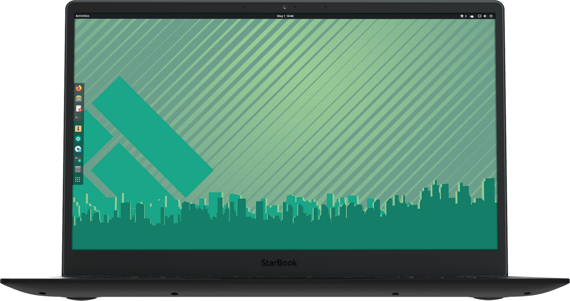 Laptop with Manjaro Linux Laptop with pre-installed Manjaro Linux