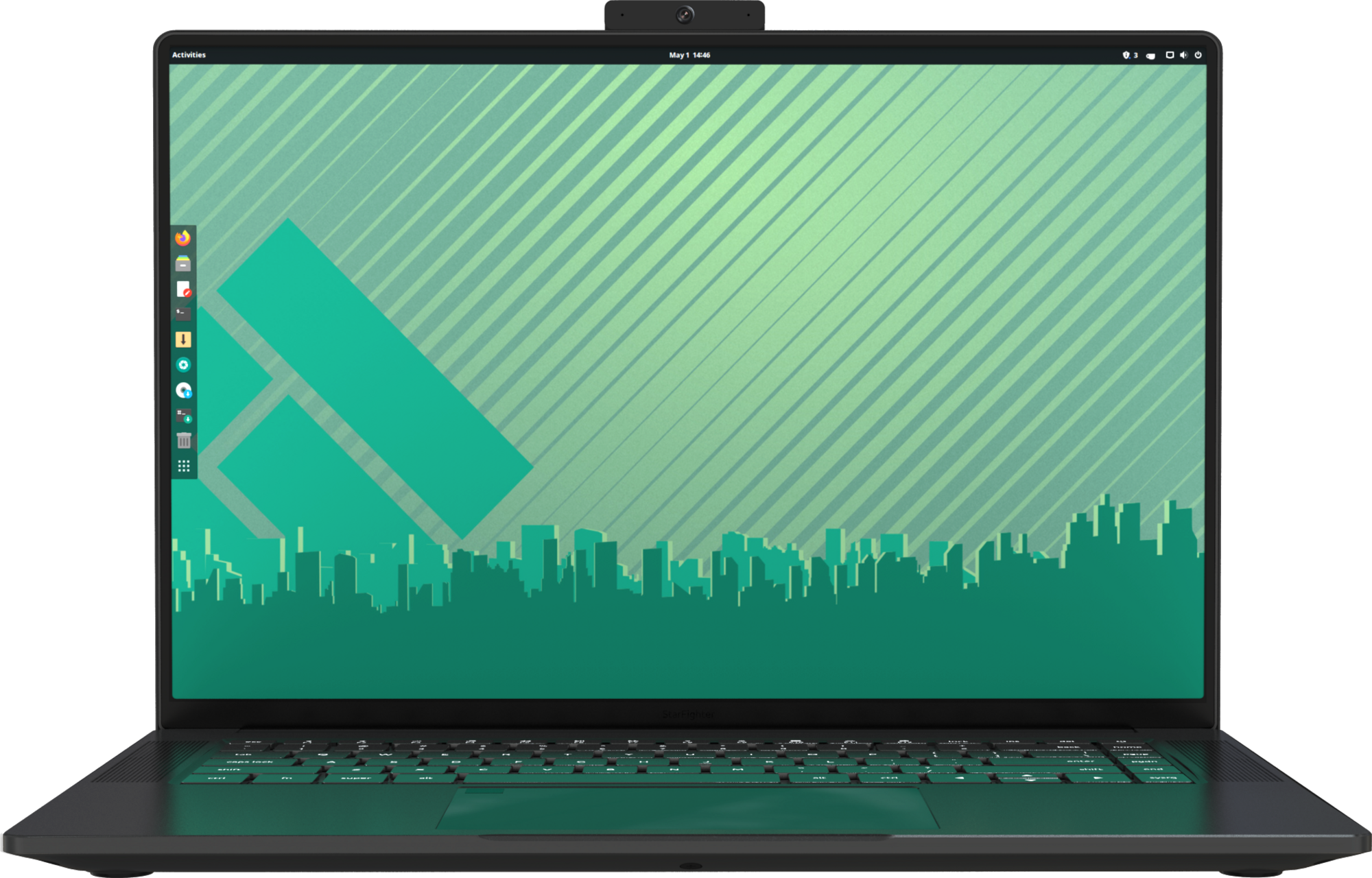 Laptop with Manjaro Linux Laptop with pre-installed Manjaro Linux